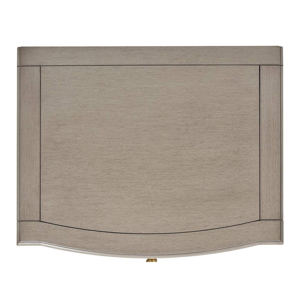 Dauphin Grey Cashmere 3-Drawer Nightstand with Gold Accents