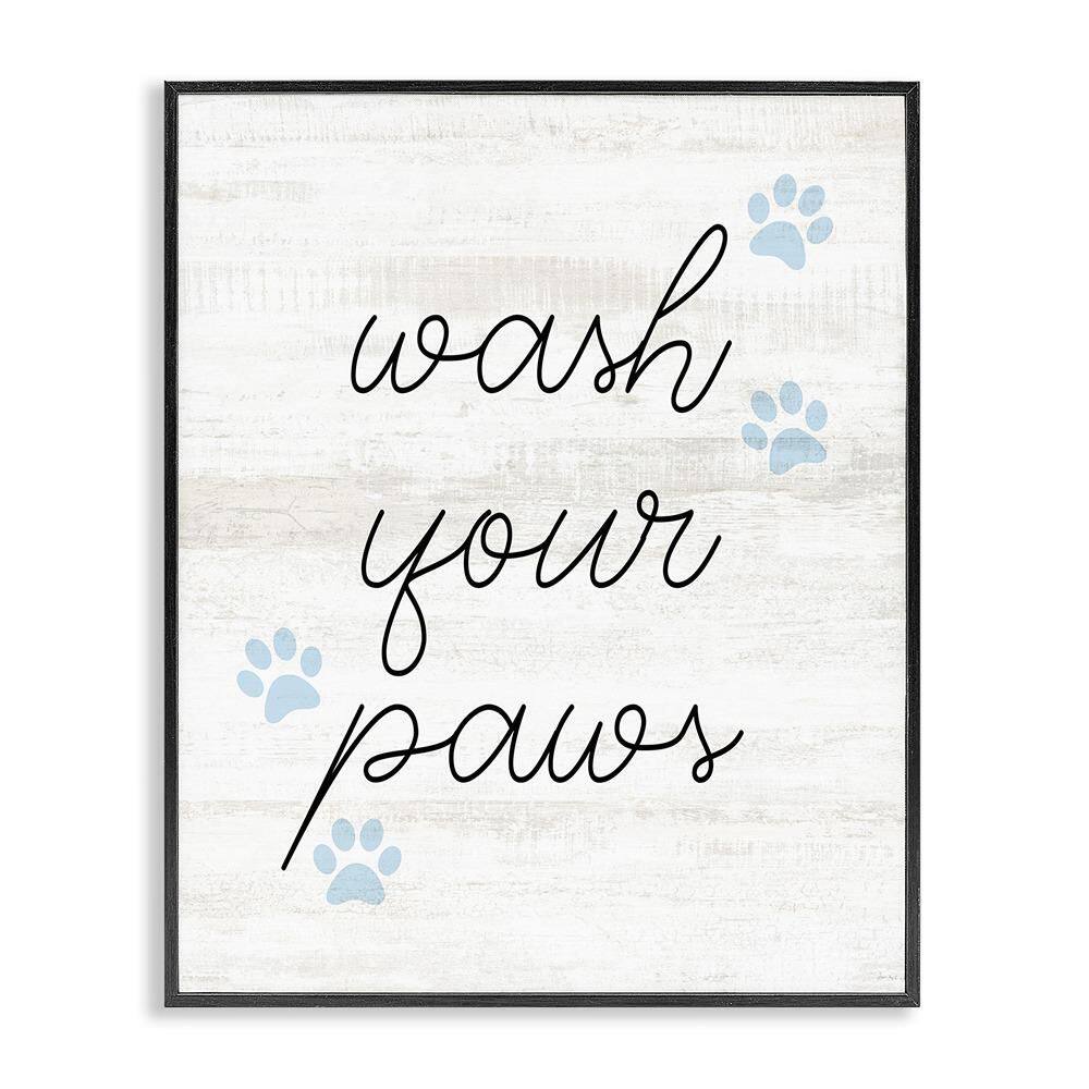 Wash Your Paws Pet Shapes by Lil' Rue 1-Piece Black Framed Typography Giclee Art Print 20 in. x 16 in. price history on PriceWatchPro