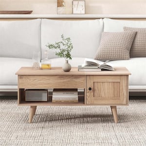 39.5 in. Natural Rectangle Wood Coffee Table