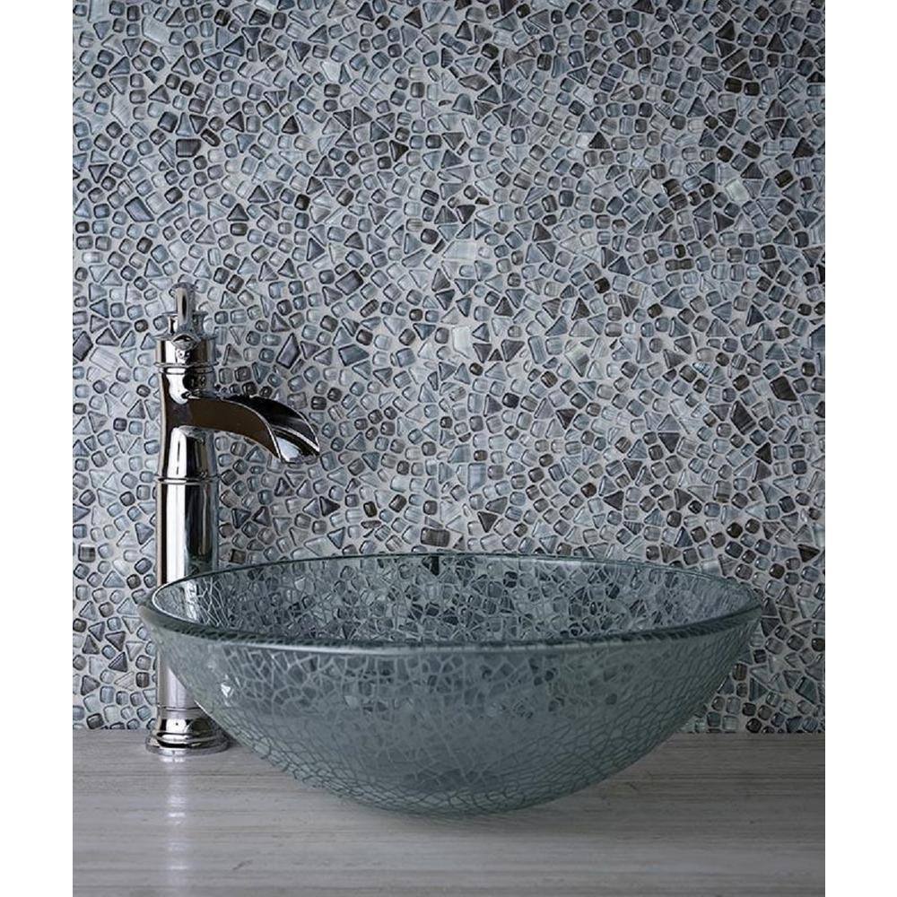 Gray Pebble Polished Glass Mosaic Tile for Kitchen and Bathroom