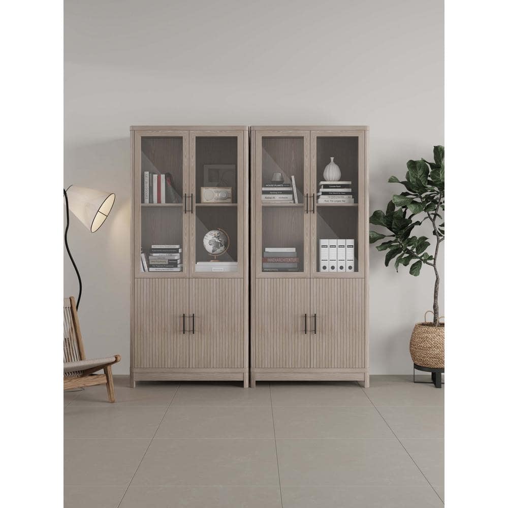White washed oak bookcase discount