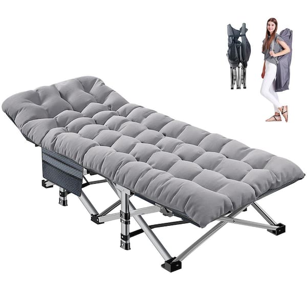 BOZTIY Folding Camping Cot, Heavy-Duty Sleeping Cots with Carry Bag, Double Layer Oxford Portable Travel Camp Cots