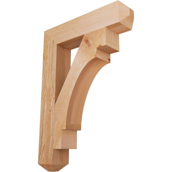 Ekena Millwork 4 in. x 28 in. x 20 in. Western Red Cedar Merced Craftsman Rough Sawn Bracket