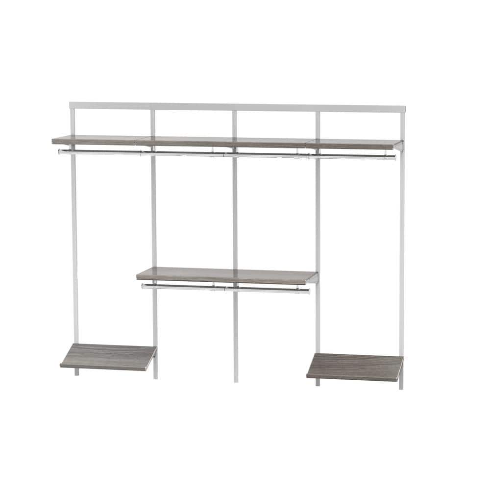 Everbilt Genevieve 8 ft. Gray Adjustable Closet Organizer Double and
