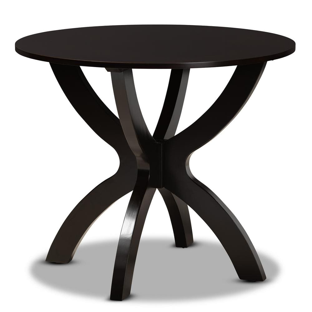 Ancel 5-Piece Dark Brown Faux Leather & Wood Modern Dining Set