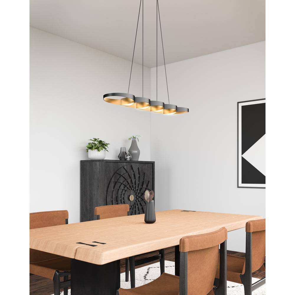 Modern Black Glass LED Indoor/Outdoor Pendant Light
