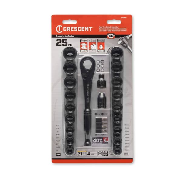 Crescent X6 3/8 in. Drive Pass-Thru Universal/Spline Crescent X6 3/8 in. Drive Pass-Thru Universal/Spline