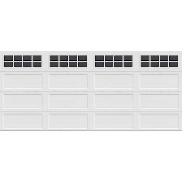 Clopay Bridgeport Steel Extended Panel 16ft. X 7ft. Insulated 18.4 R-Value White Garage Door with windows