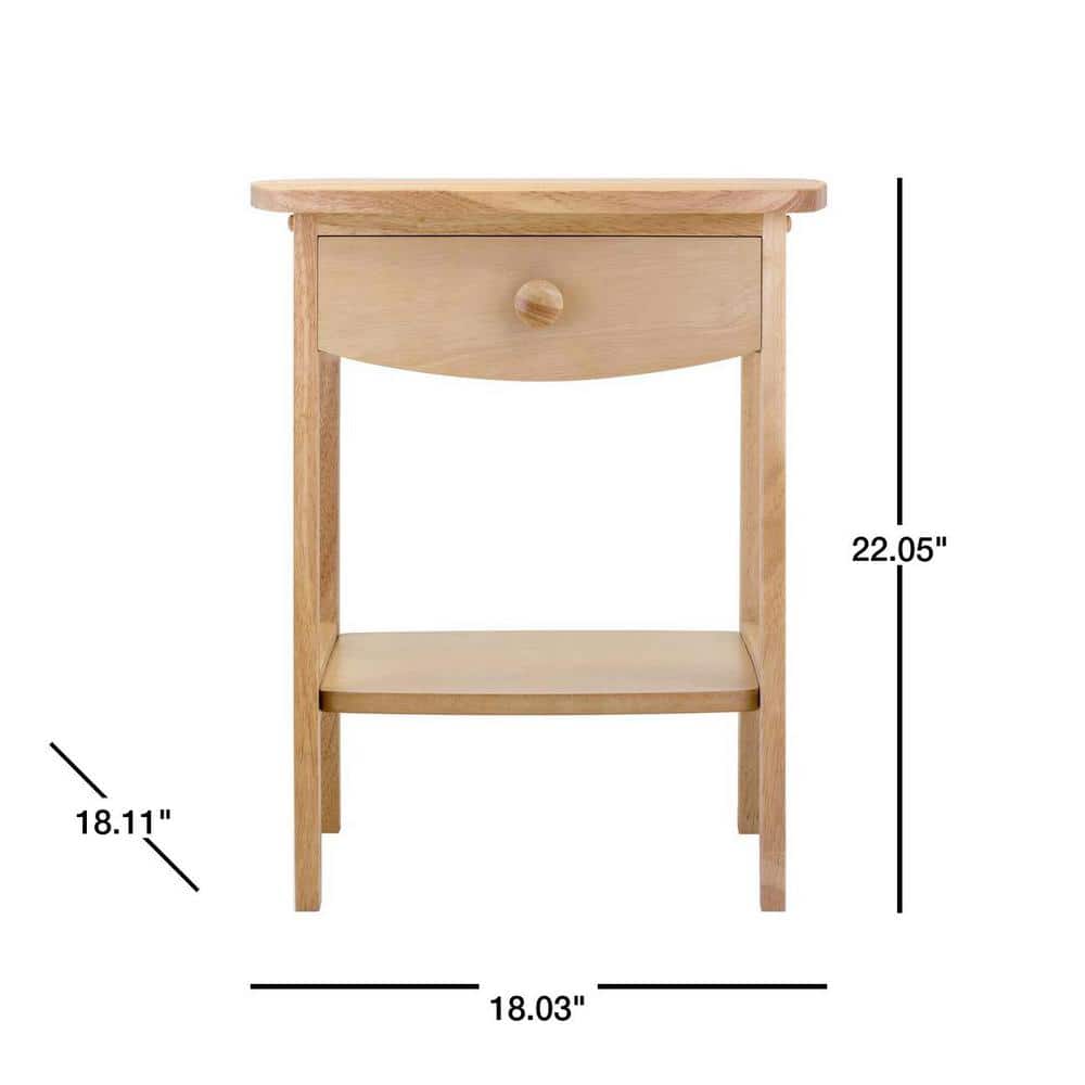 Claire Natural Wood Square Nightstand with Drawer
