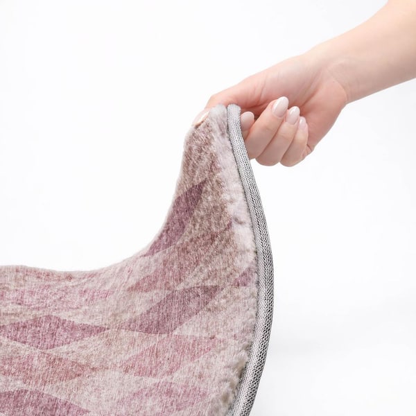 Dream Shag Premium Machine Washable Abstract ADS561 Blush 5 ft. x 7 ft. 6 in. Area Rug