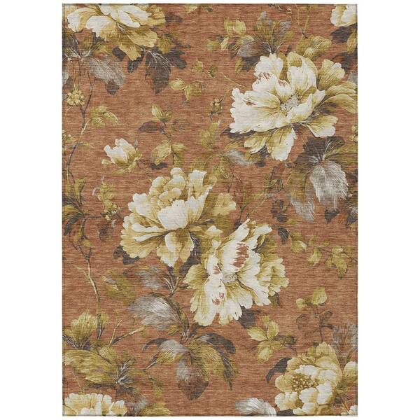 Chantille Machine Washable Indoor/Outdoor Abstract ACN3063 Rust 3 ft. x 5 ft. Area Rug