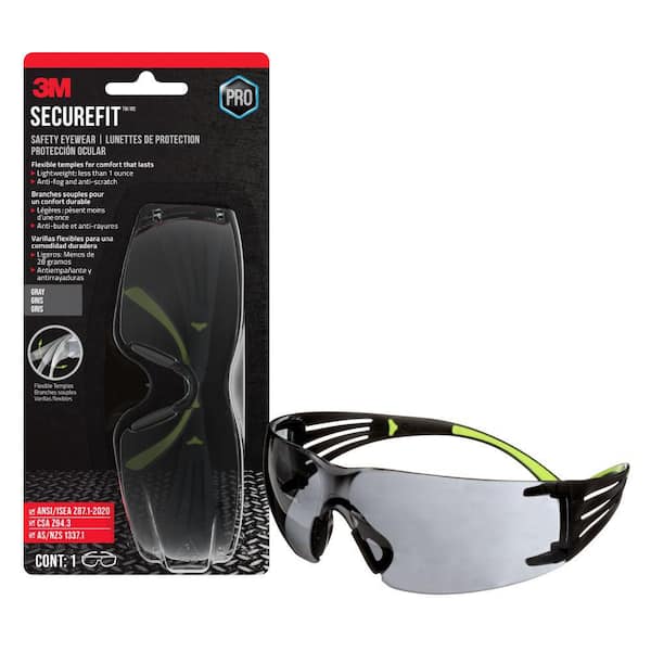 SecureFit 400 Safety Eyewear, Gray Anti-Fog