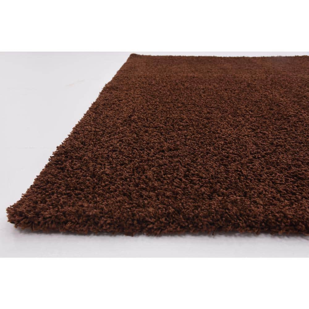 Luxe Comfort Solid Shag Rug, Chocolate Brown 10'x13'