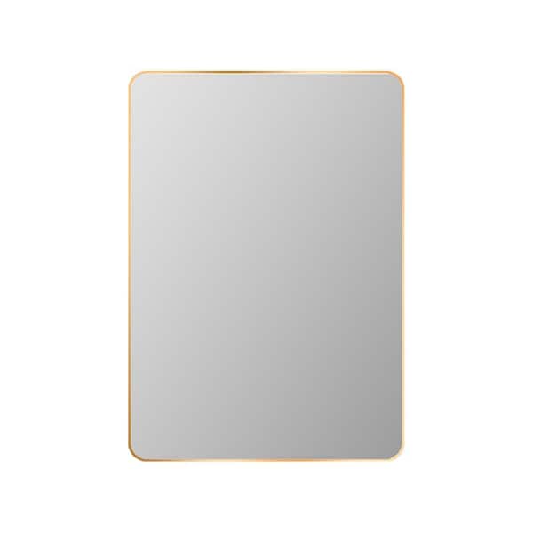 Unbranded 26 in. W x 38 in. H Rectangular Aluminum Slloy Framed Wall Bathroom Vanity Mirror in Gold