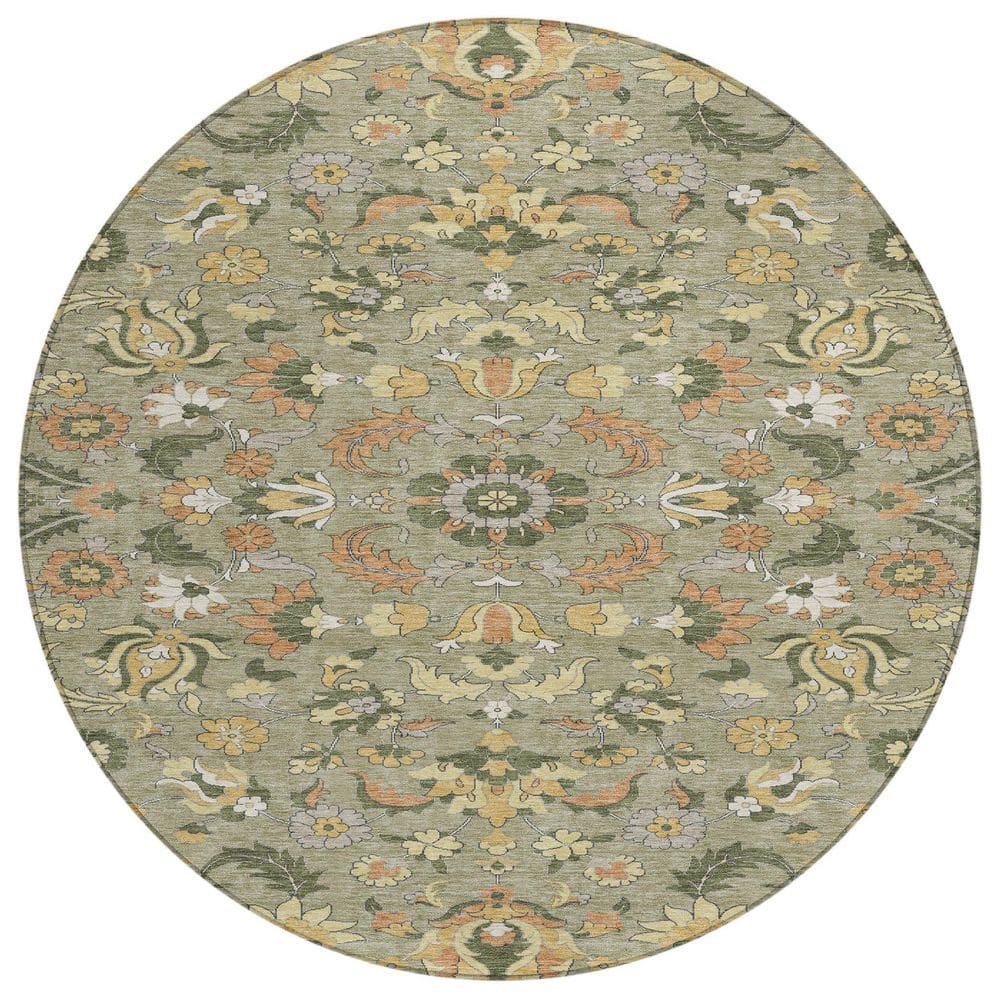 Chantille Machine Washable Indoor/Outdoor Abstract ACN2473 Sage 8 ft. x 8 ft. Area Rug price history on PriceWatchPro