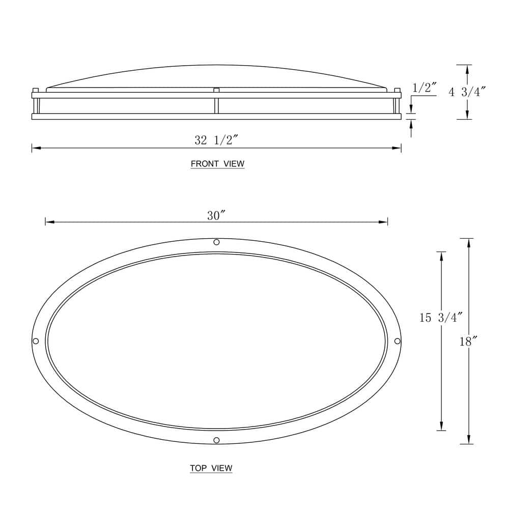 Sleek 32.5" Brushed Nickel LED Oval Flush Mount with Acrylic Shade