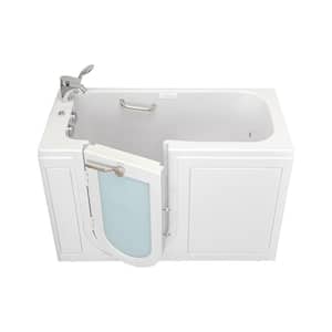 Lounger 60 in. Acrylic Walk-In Whirlpool and Air Bath Bathtub in White, Fast Fill Faucet Set, LHS 2 in. Dual Drain