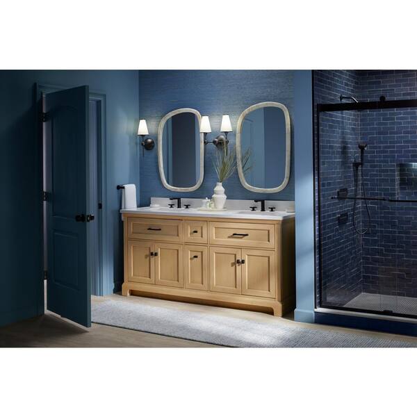 KOHLER Charlemont 73.75in. Double Sink Freestanding White Bath Vanity with White Quartz Top Assembled