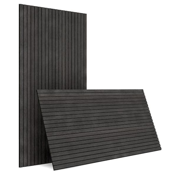 sunwings 2/5 in. x 1.96 ft. x 3.93 ft. Black Wood Slat Acoustic