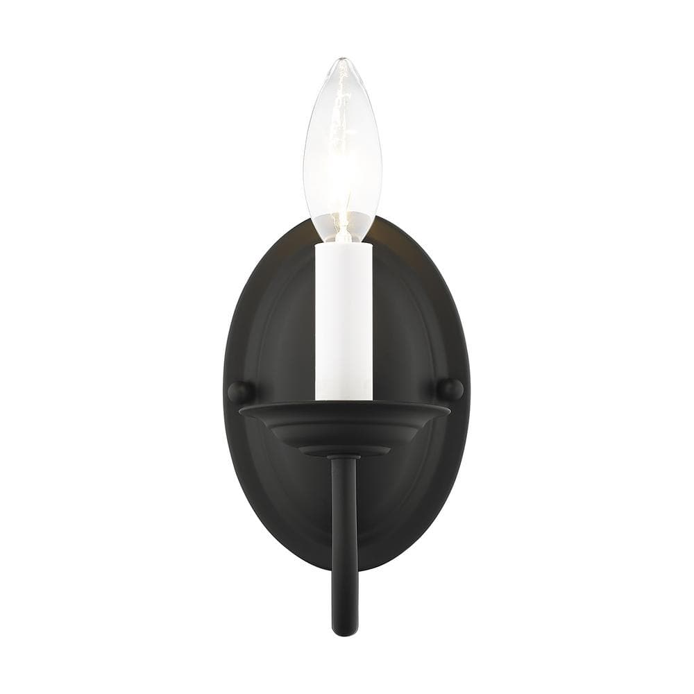 Sleek Black Dimmable Vanity Wall Sconce, Direct Wired, 7" Height