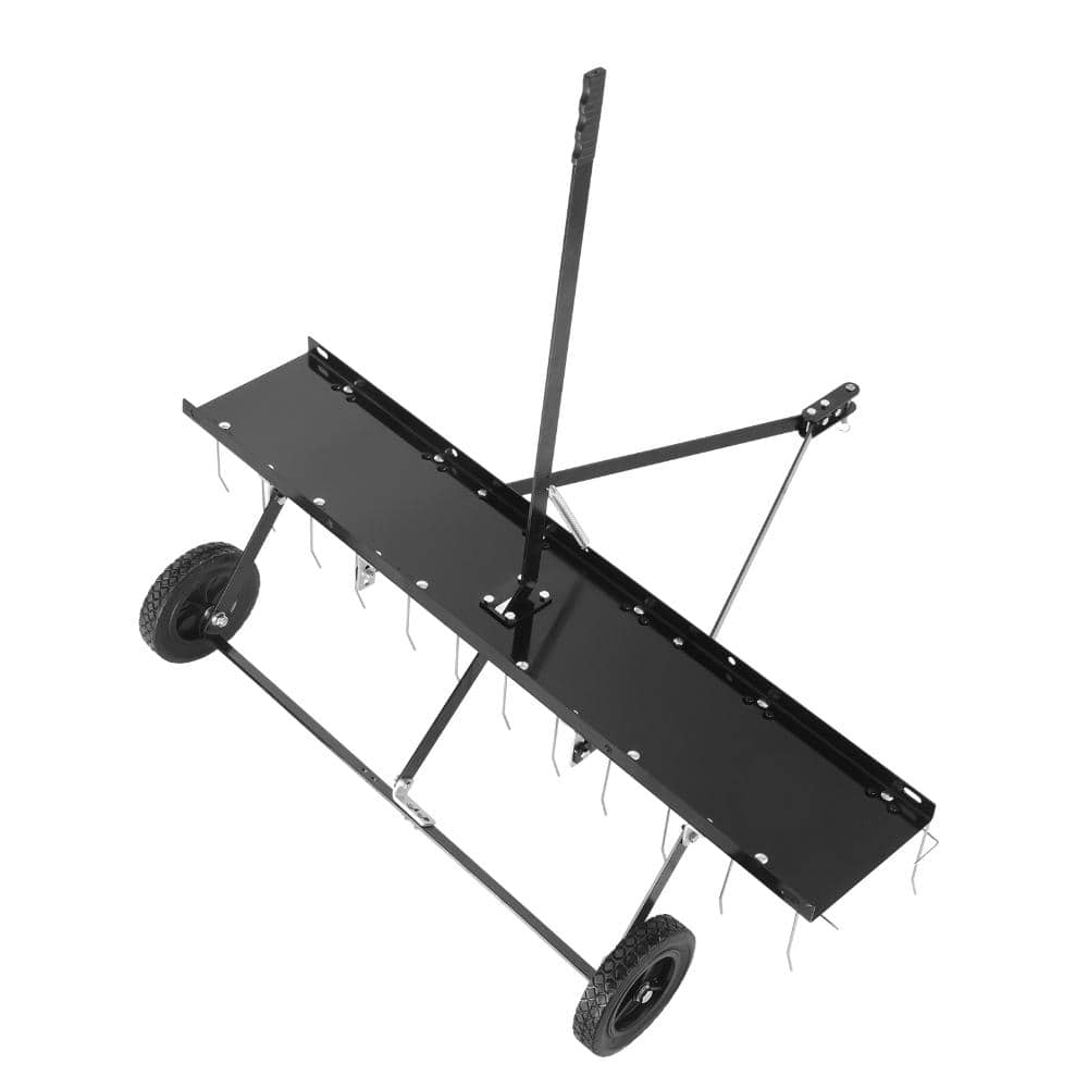 Tow Behind Dethatcher 48 in 24 Spring Steel Tines Lift Handle Weight Tray 1.18 in Hitch for ATV Mower price history on PriceWatchPro