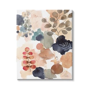 Abstract Botanical Shape Collage Modern Boho Painting By Laura Horn Unframed Abstract Art Print 48 in. x 36 in.