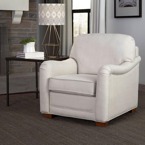 HOMESTYLES Heather Off White Fabric Arm Chair