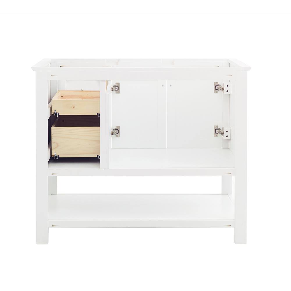 Manchester 42" White Solid Wood Freestanding Bathroom Vanity Base