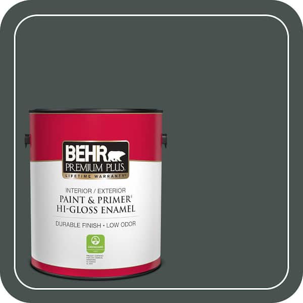BEHR PREMIUM PLUS 1 gal. Home Decorators Collection #HDC-WR16-05 Evergreen Field Hi-Gloss Enamel Interior/Exterior Paint & Primer