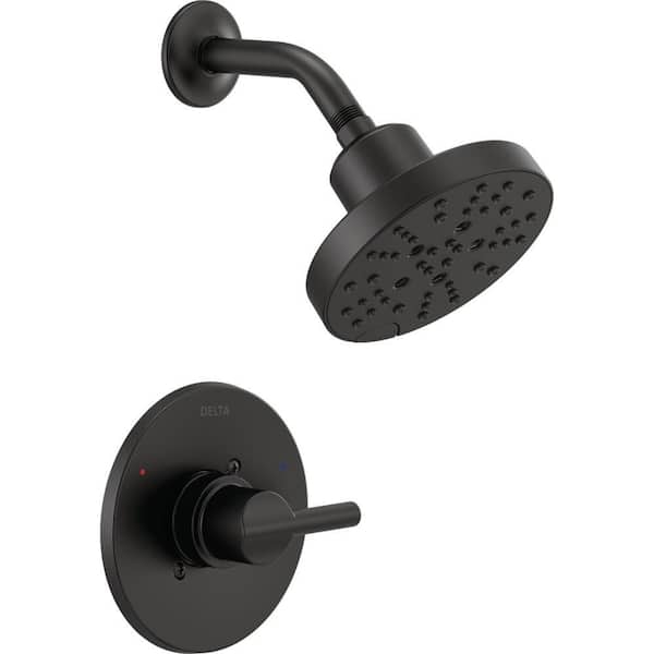 Delta Nicoli H2OKinetic Technology Rough-in Valve Included Single-Handle 5-Spray Shower Faucet 1.75 GPM in Matte Black
