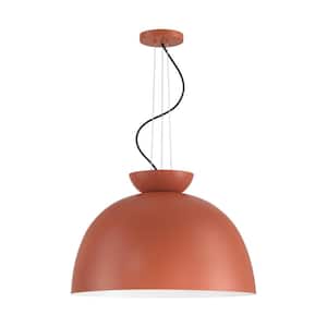 Ventura Dome 60-Watt 1-Light Baked Clay Finish Dining/Kitchen Island Pendant with Steel Shade, No Bulbs Included