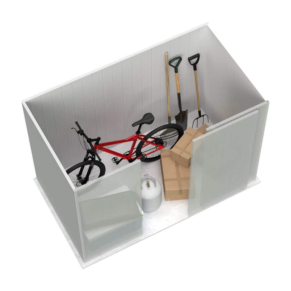 Woodland Gray 7' x 5' Metal Storage Shed with Sliding Door