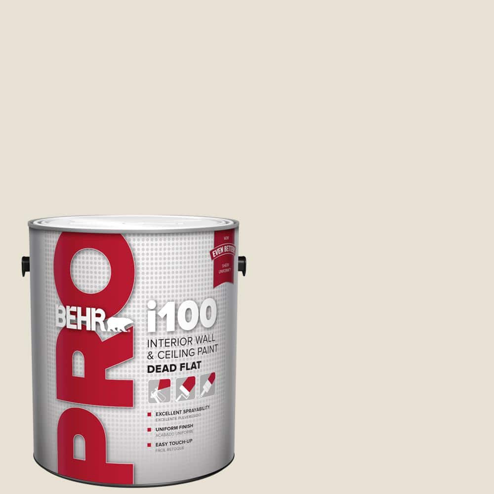 BEHR PRO 1 gal. MQ313 Crisp Linen Dead Flat Interior Paint PR10501