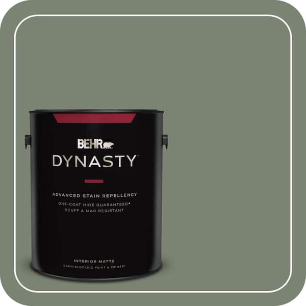 BEHR DYNASTY 1 gal. #ICC-77 Sage Green Matte Interior Stain-Blocking Paint & Primer