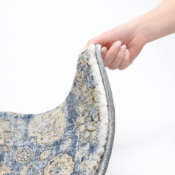 Dream Shag Premium Machine Washable Abstract ADS634 Blue 9 ft. x 12 ft. Area Rug