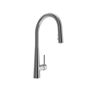 Lugano 2.0 Single Handle Pull Down Sprayer Kitchen Faucet in Stainless Steel