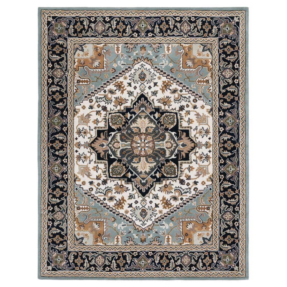 Heritage Gray/Green 10 ft. x 14 ft. Border Floral Medallion Area Rug price history on PriceWatchPro