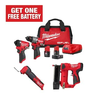 M12 FUEL 12-Volt Cordless Hammer Drill and Impact Driver with M12 23-Gauge Pin Nailer and M12 FUEL Multi-Tool Combo Kit