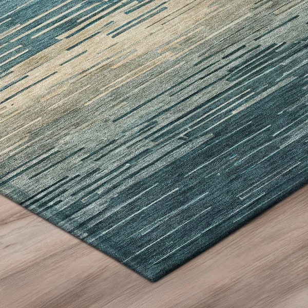 Chantille Machine Washable Indoor/Outdoor Abstract ACN2941 Teal 2 ft. x 3 ft. Accent Rug