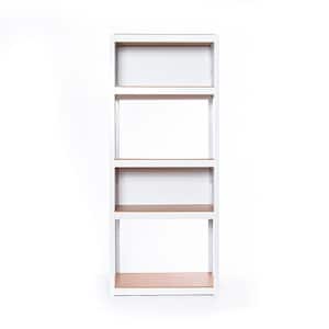 Kepsuul 32 in. W x 16 in. D x 77 in. H White 4-Shelf White 2-Set Panel Customizable Modular Wood Shelving and Storage