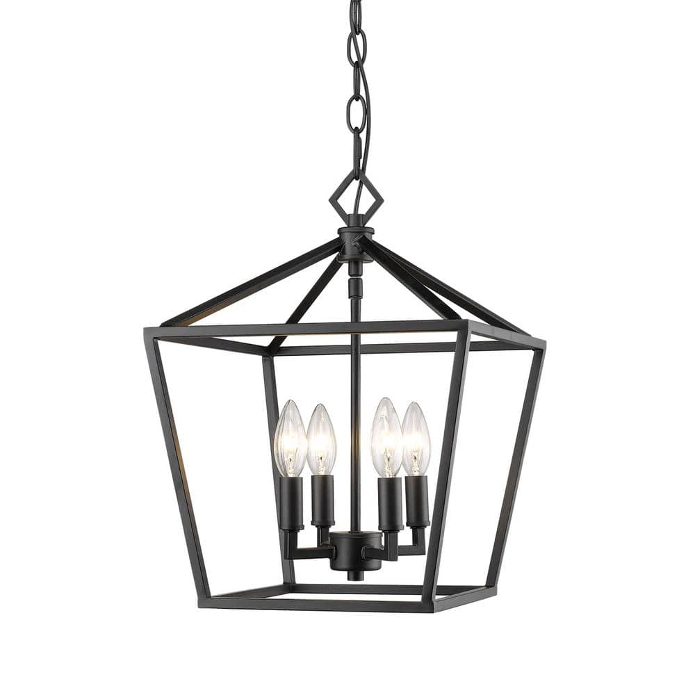 Millennium Lighting 4-Light 12 in. W Matte Black Taper Candle