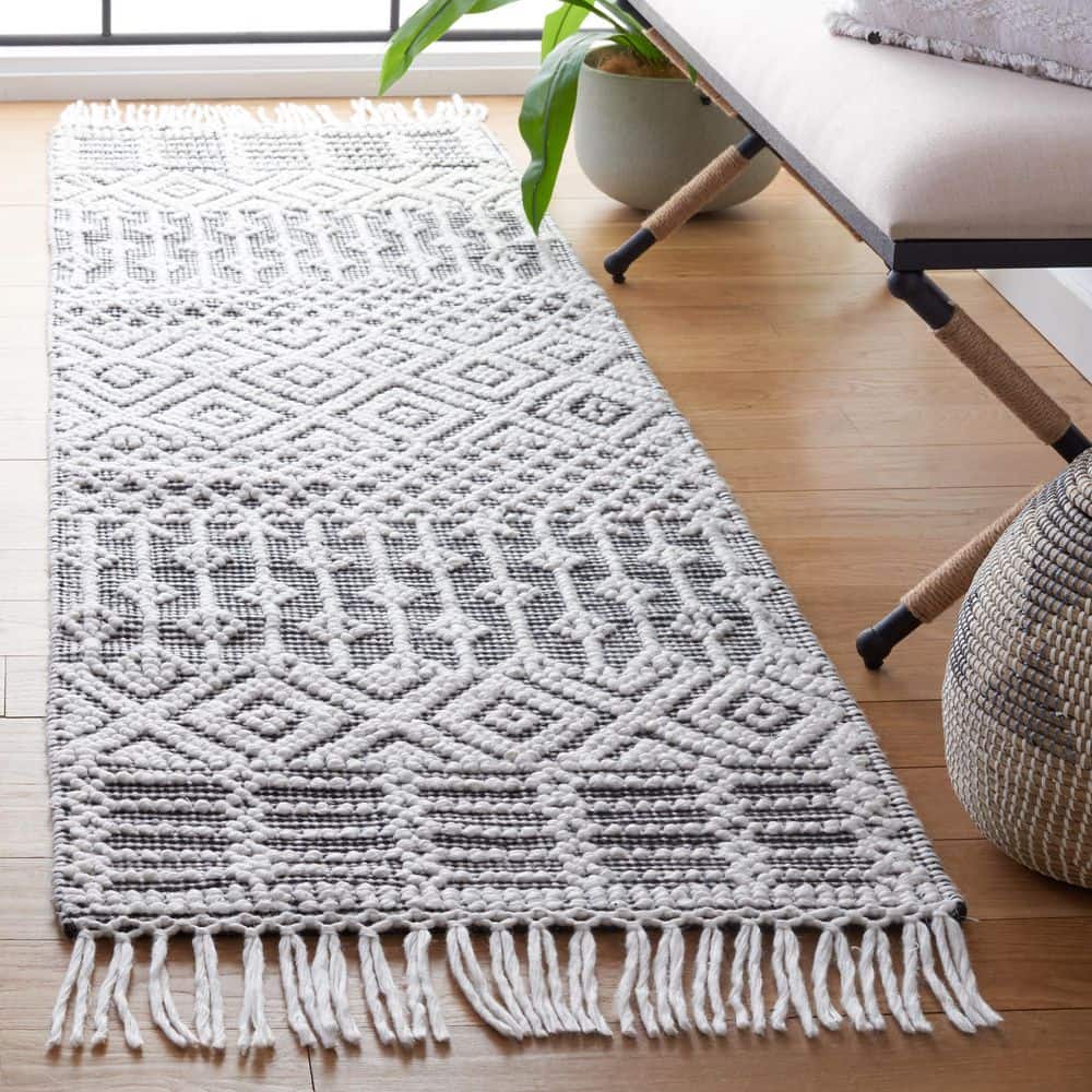 Casablanca 2 ft. x 8 ft. Black/Ivory Striped Geometric Diamonds Runner Rug price history on PriceWatchPro