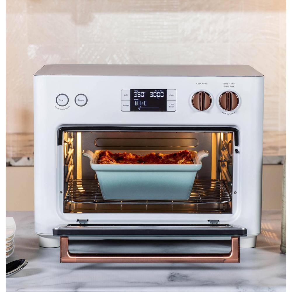 Café Matte White Air Fryer Toaster Oven with Copper Accents