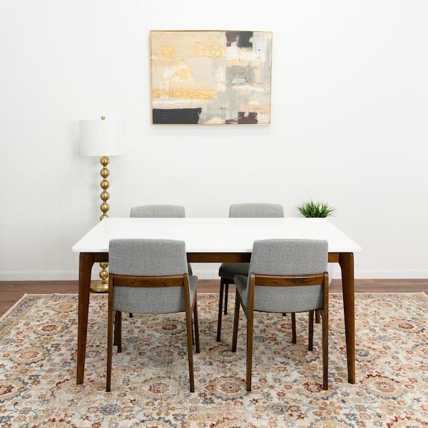 white top mid century dining table