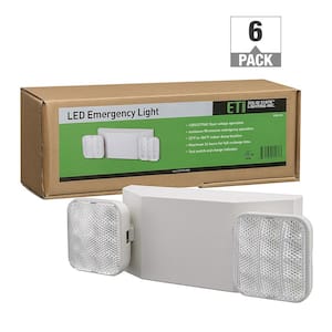 60-Watt Equivalent 2-Head White 2.4-Watt 249 Lumens Linear Integrated LED Emergency Light 6500K Daylight (6-Pack)