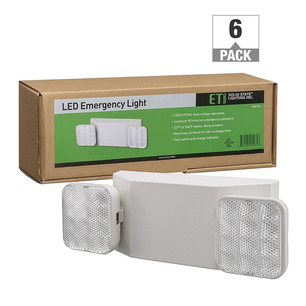 ETI LIGHTING 60-Watt Equivalent 2-Head White 2.4-Watt 249 Lumens Linear ...