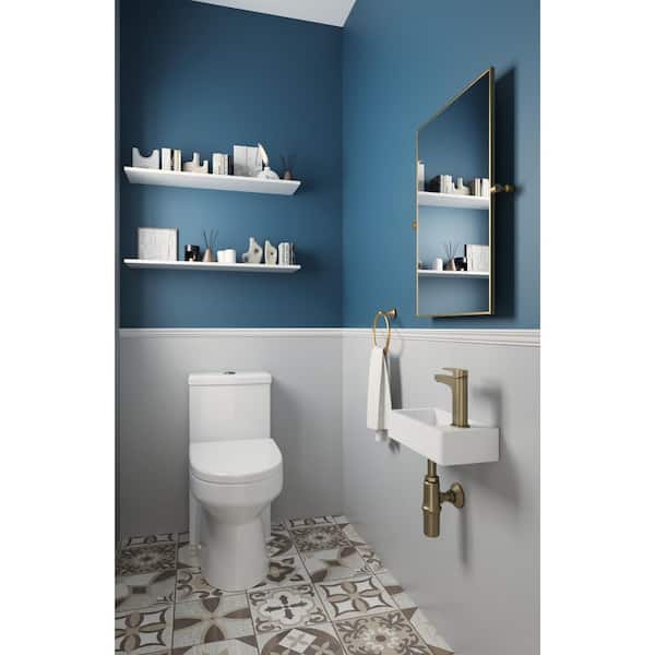 DeerValley Liberty Ceramic Handmade Rectangular Wall Mount Bathroom Sink in White