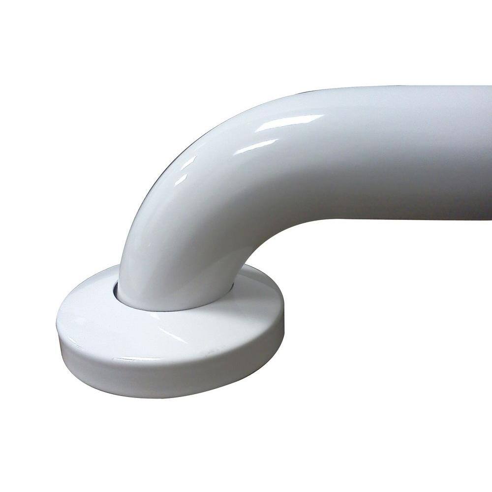 No Drilling Required 30 in. x 11/2 in. Grab Bar in Perdurable White