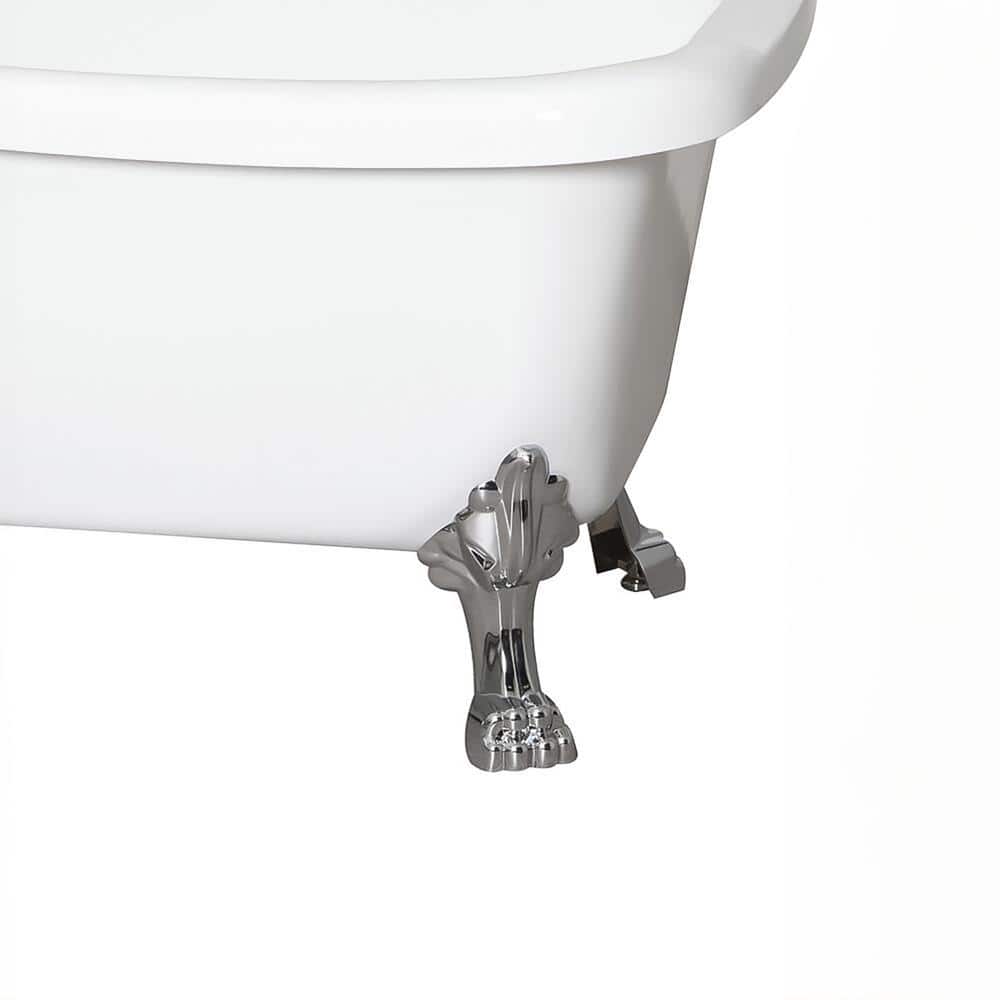 67'' White Acrylic Clawfoot Freestanding Bathtub
