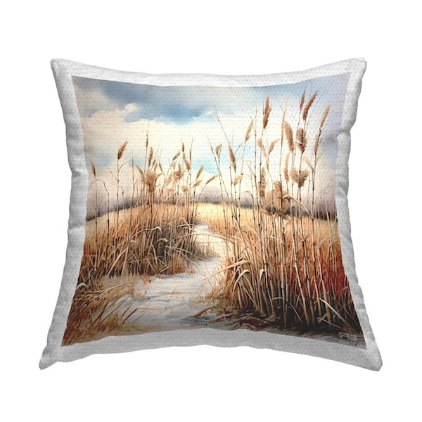Stupell Industries Country Stream with Reeds Outdoor Printed Throw Pillow by RB